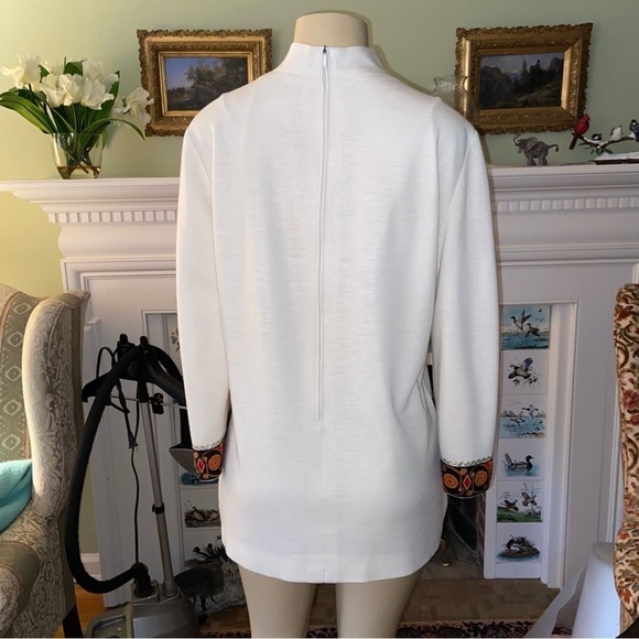 VINTAGE Designer Karla Drabsch 1960s tunic has tapestry trim and is fully lined. - Picture 4 of 14